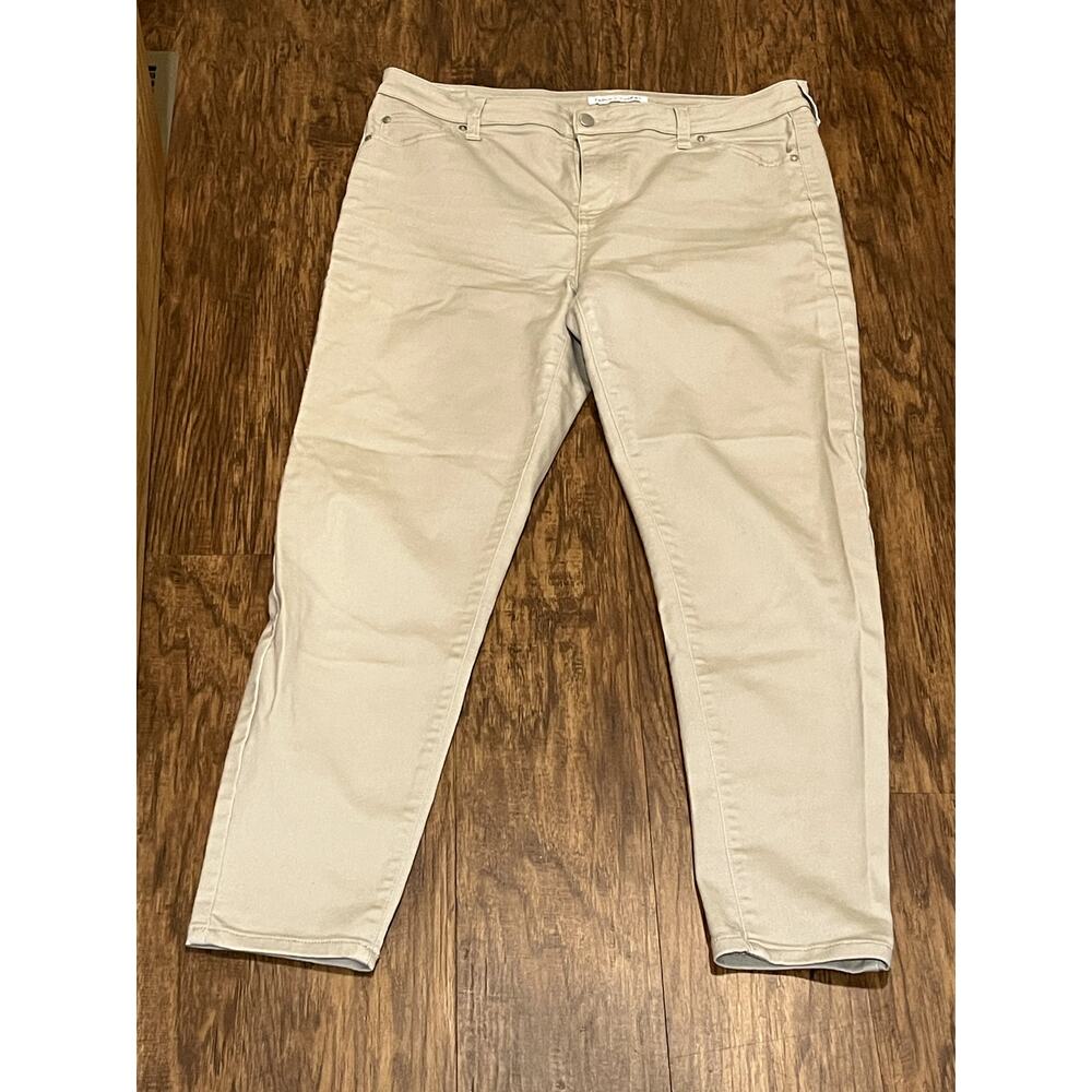 Truth + Theory Womens Stone Khaki Ankle Pants OM21038F57 Size 16 Stretch‎ Chino